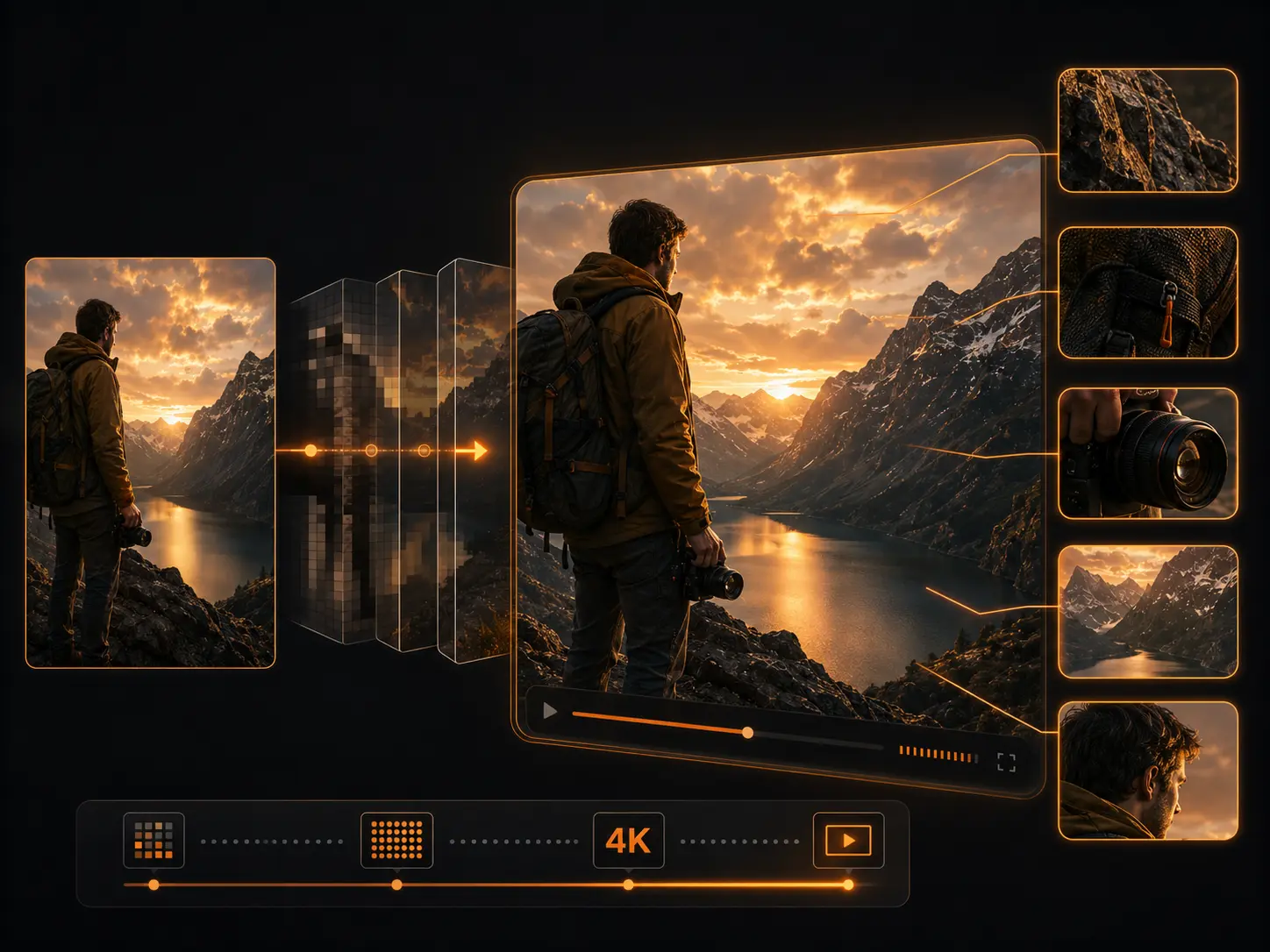 High-quality photo to video AI output available in up to 4K resolution