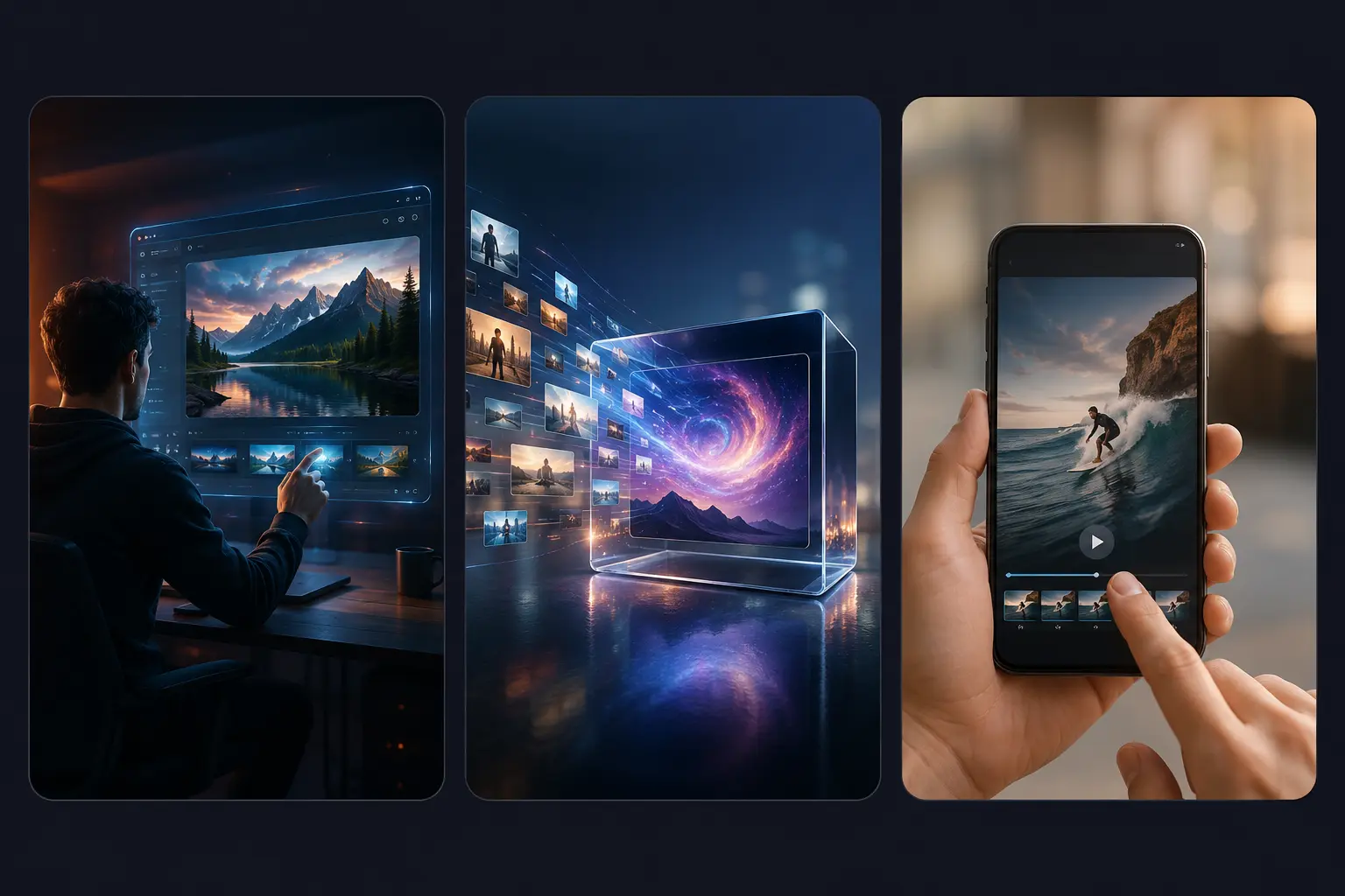 Text to video camera direction and lighting controls